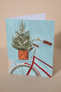 Festive Bicycle  Greeting Card Set