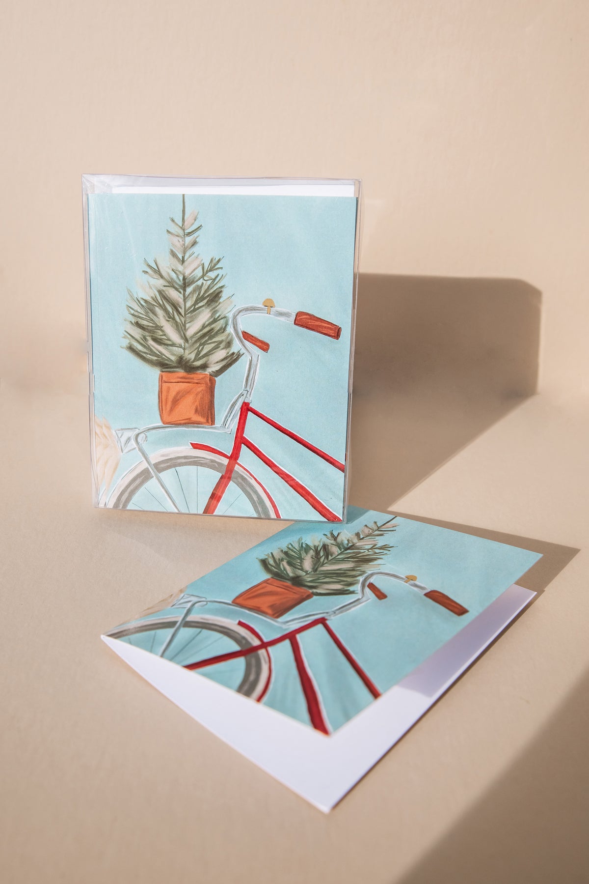 Festive Bicycle  Greeting Card Set